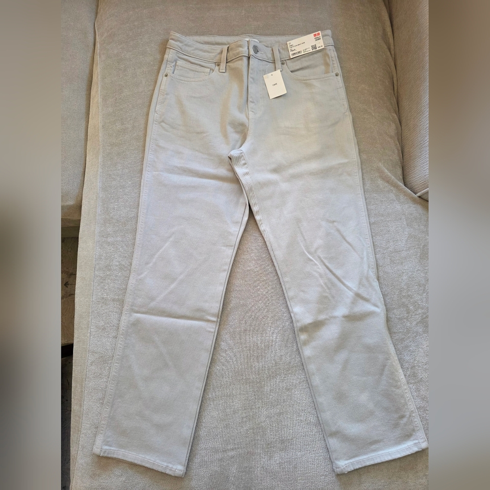 Uniqlo Stretch Slim Ankle Light Gray Jeans